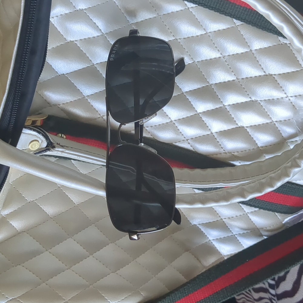 Prada Dark Gray Aviator Sunglasses, New, No Box